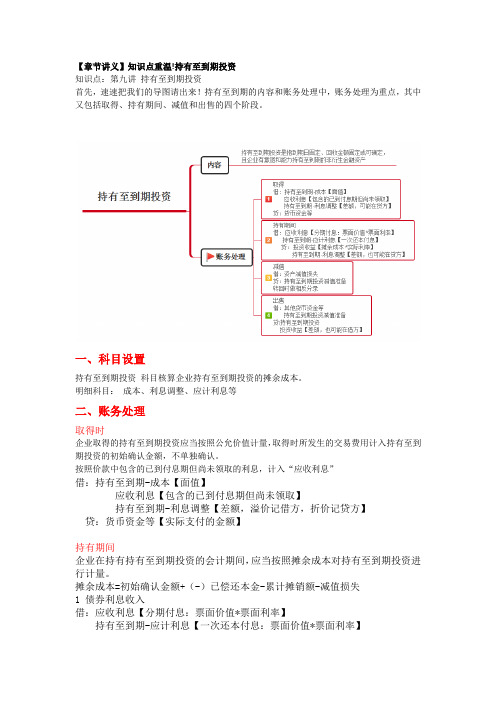 初级实务章节讲义9持有至到期投资