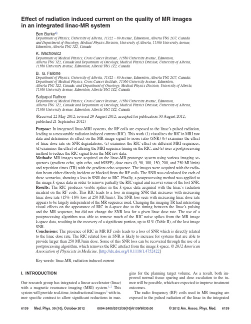 Effect of radiation induced current on the quality of MR images