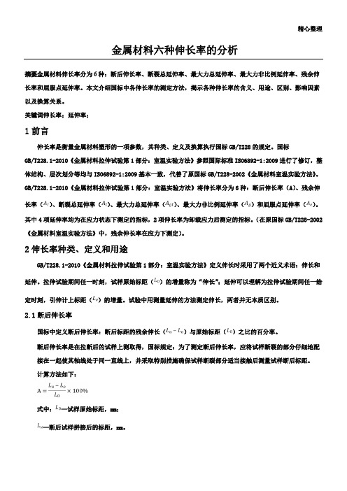 金属材料六种伸长率的对比与分析
