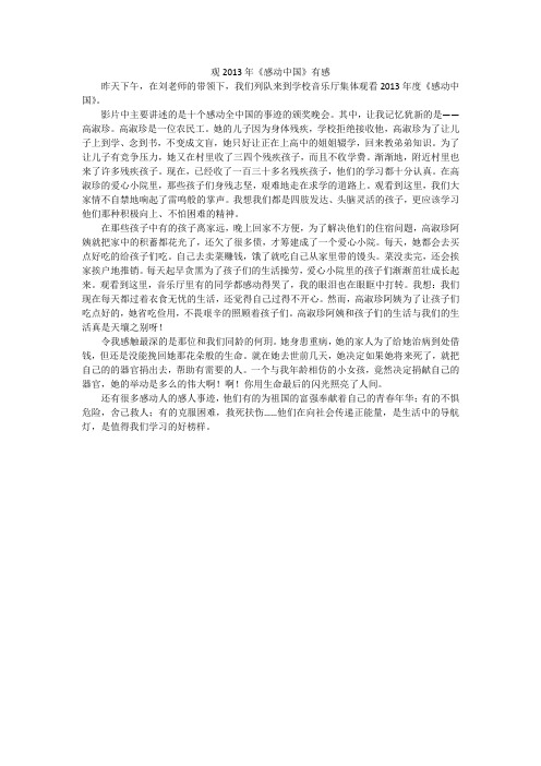 观2013年《感动中国》有感_小学作文
