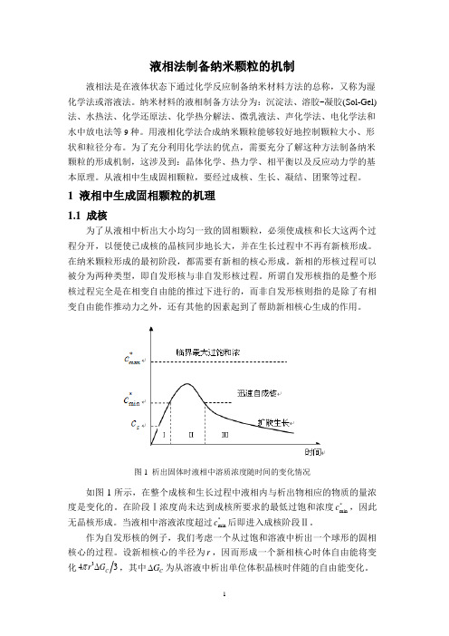 液相法制备纳米颗粒的机制.