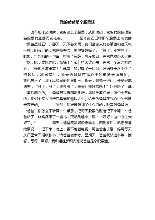 我的爸爸是个股票迷