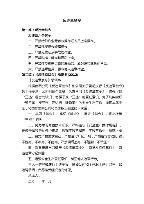 反违章禁令