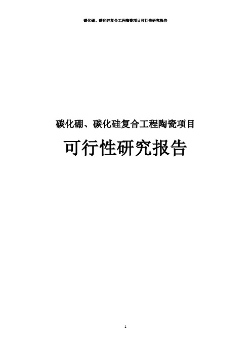 碳化硼、碳化硅复合工程陶瓷项目可行性研究报告