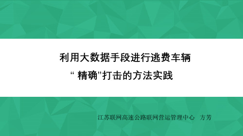 大数据分析在通行费征收稽查中的应用-2017广西南宁