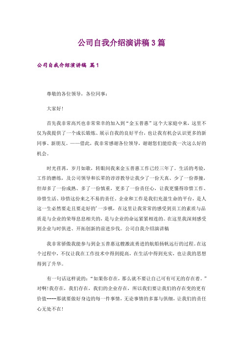公司自我介绍演讲稿3篇_7