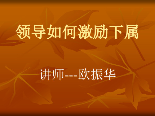 领导如何激励下属培训讲义.pptx