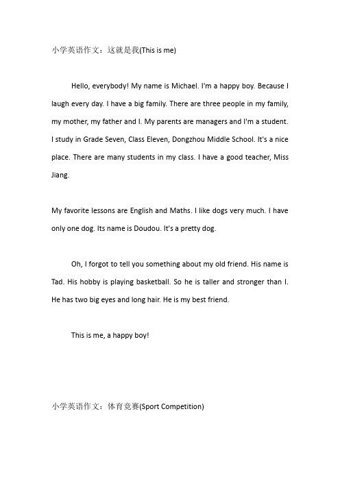 【小学英语作文范文】  这就是我
