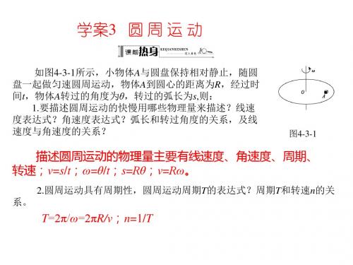 高考物理人教版一轮总复习配套课件 4.3 圆 周 运 动