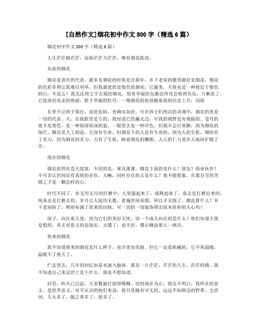 [自然作文]烟花初中作文800字(精选6篇)
