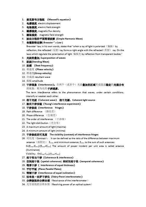 物理光学英文总结