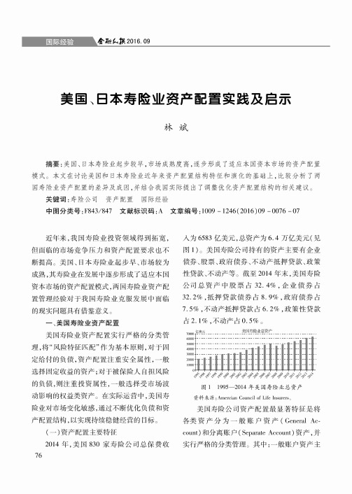 美国、日本寿险业资产配置实践及启示