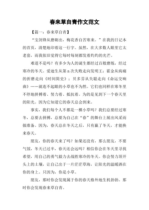 春来草自青作文范文
