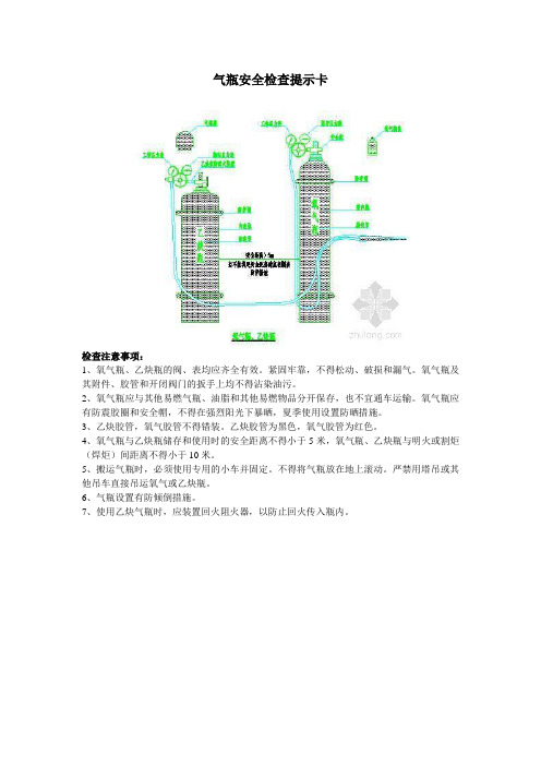 气瓶检查提示卡