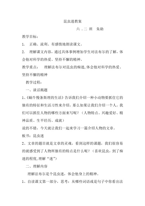 昆虫迷教案
