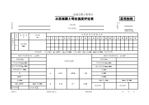 2水泥混凝土弯拉强度评定表