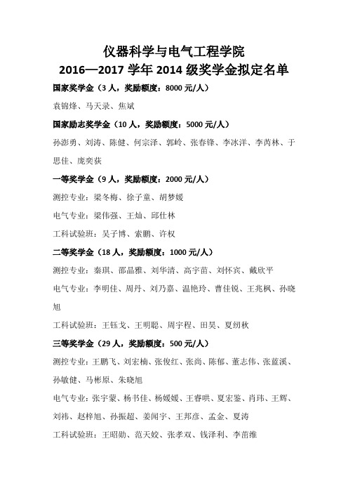 仪器科学与电气工程学院