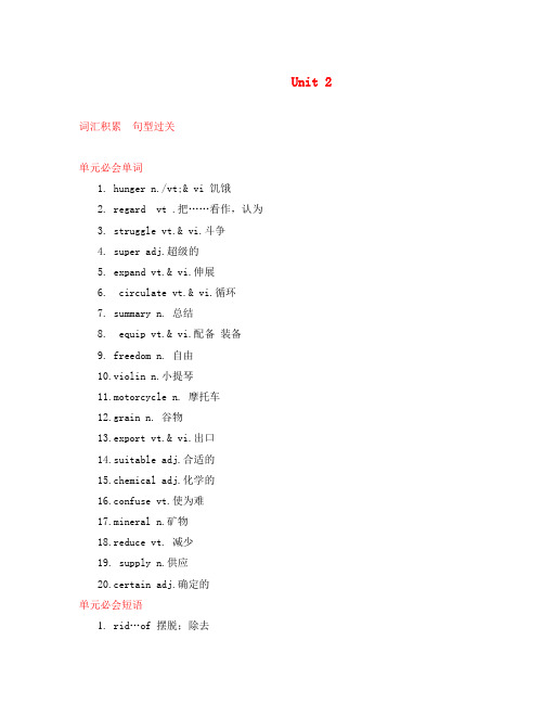 高中英语book 4 unit2单元重难点及试题人教版必修4