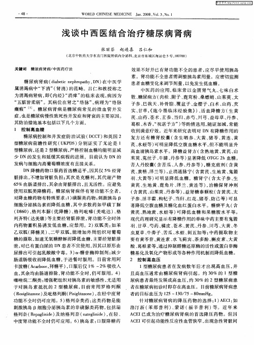浅谈中西医结合治疗糖尿病肾病