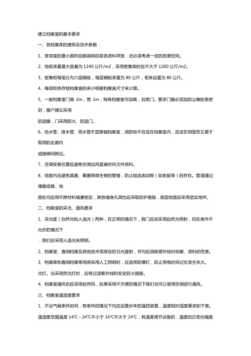 档案室要求