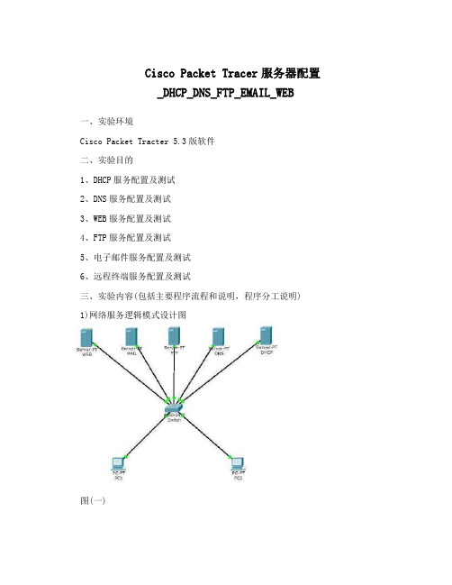 Cisco Packet Tracer服务器配置_DHCP_DNS_FTP_EMAIL_WEB
