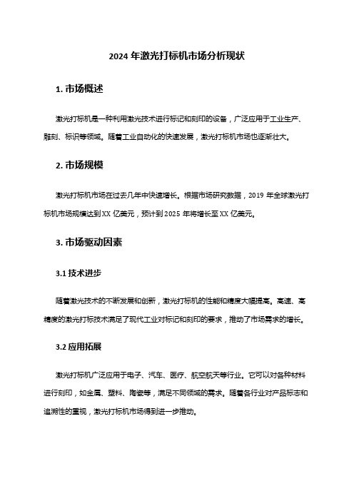 2024年激光打标机市场分析现状