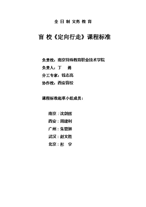 视障定向行走课程标准