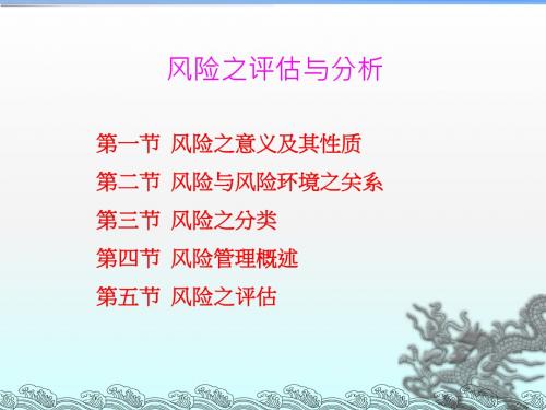 风险之评估与分析PPT培训课件教材