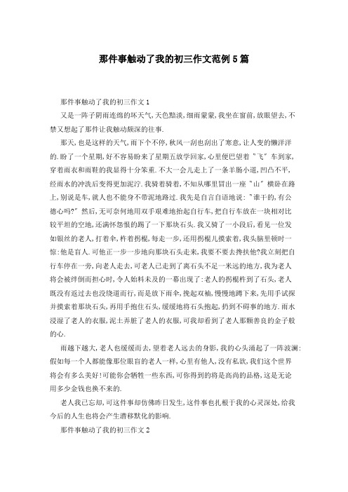 那件事触动了我的初三作文范例5篇