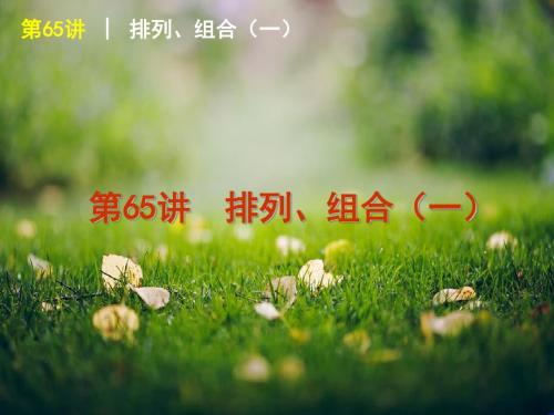 高三数学(文)一轮复习方案课件 第65讲 排列、组合(一)