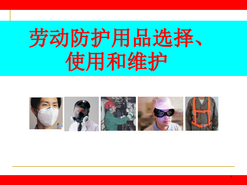 劳动防护用品的选用及使用维护精品PPT课件