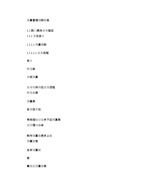 集团企业信息化-全面预算-需求调研报告
