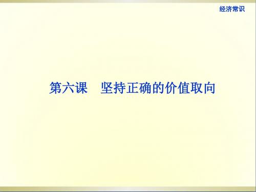 高考政治一轮复习哲学常识第六课第一节社会意识与价值观课件新人教版