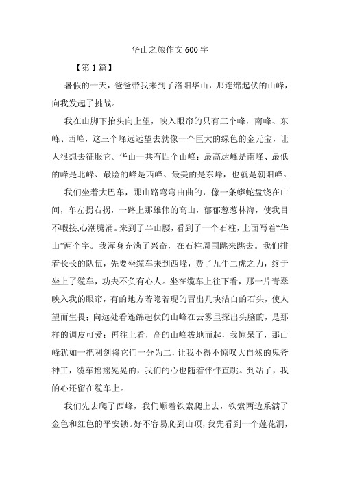 华山之旅作文600字.doc