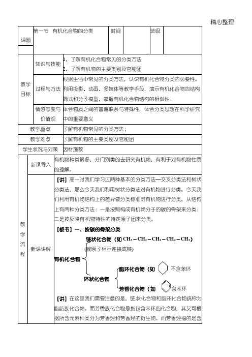 有机物化合物的分类