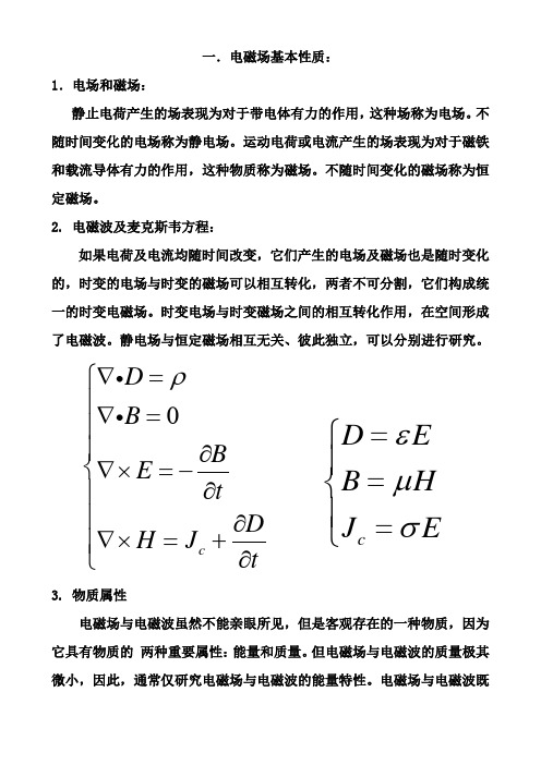 各波段电波传播方式和特点