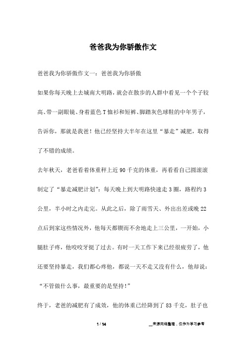 爸爸我为你骄傲作文