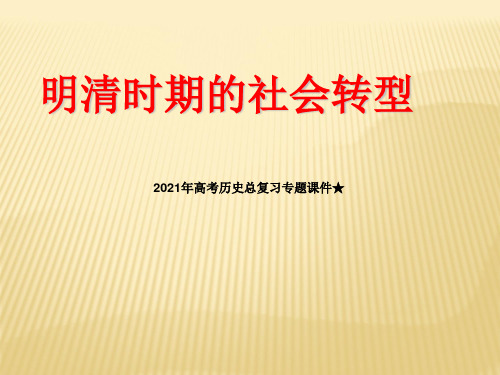 2021年高考历史总复习专题课件★《明清时期的社会转型》
