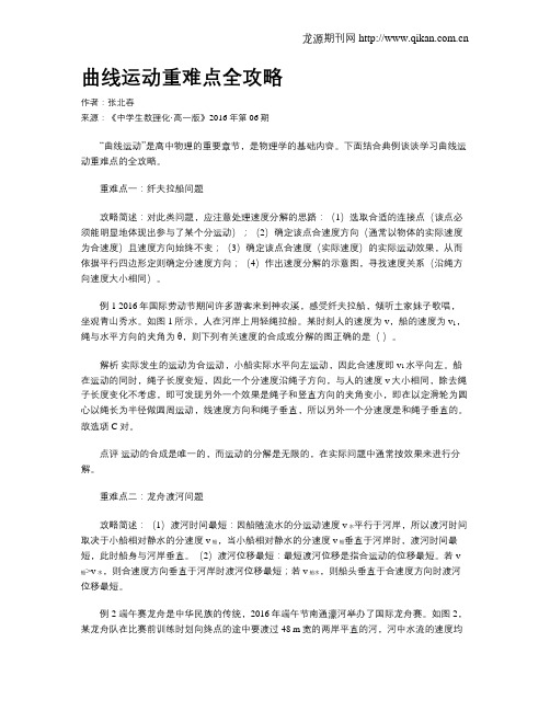曲线运动重难点全攻略