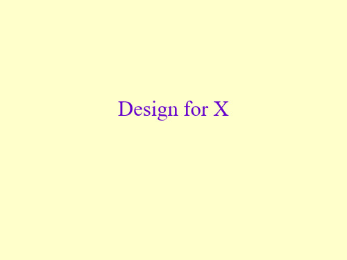 Design for X