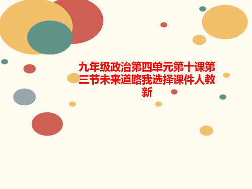 九年级政治第四单元第十课第三节未讲义来道路我选择课件人教新