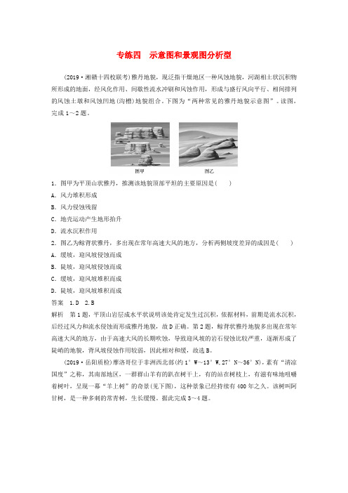 (全国版)2020版高考地理大二轮复习高考选择题专练四示意图和景观图分析型