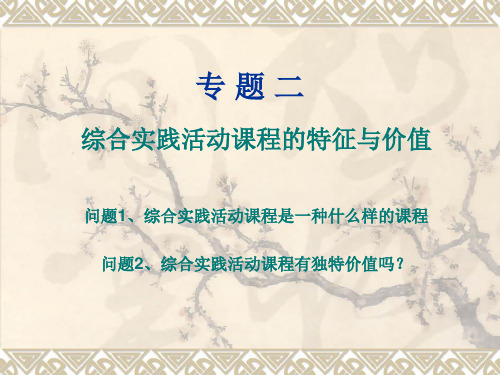 专题2综合实践活动课程的特征与价值