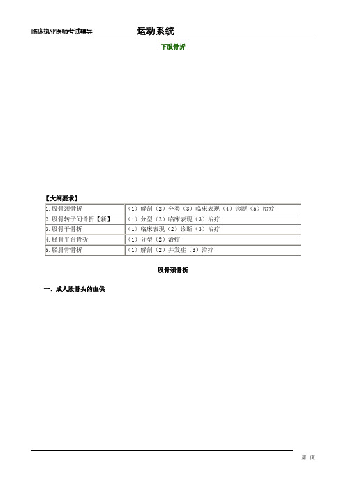 2020年执业医师考试资料下肢骨折