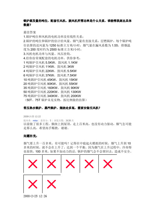 锅炉蒸发量的吨位