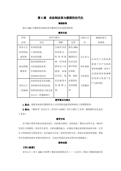 人教版高中历史选修3《七单元 1861年俄国农奴制改革  第3课 农奴制改革与俄国的近代化》优质课教案_15