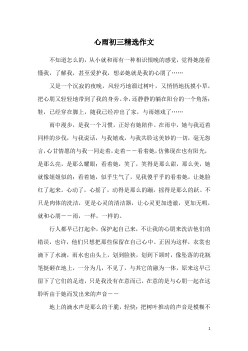 心雨初三精选作文