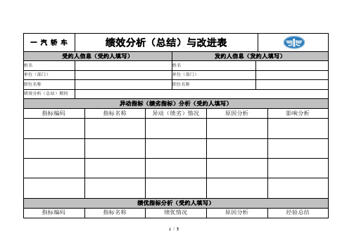 1新全息-一汽轿车—绩效分析(总结)与改进表