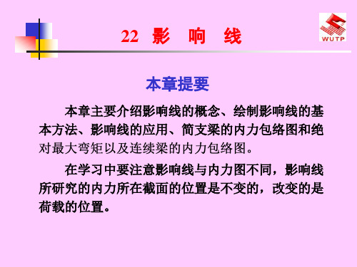 本章主要介绍影响线的概念.