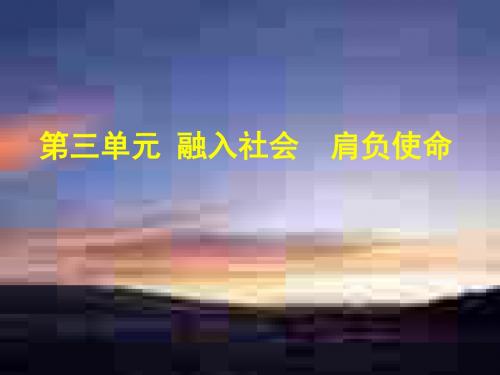 九年级政治融入社会肩负使命2(2019新)